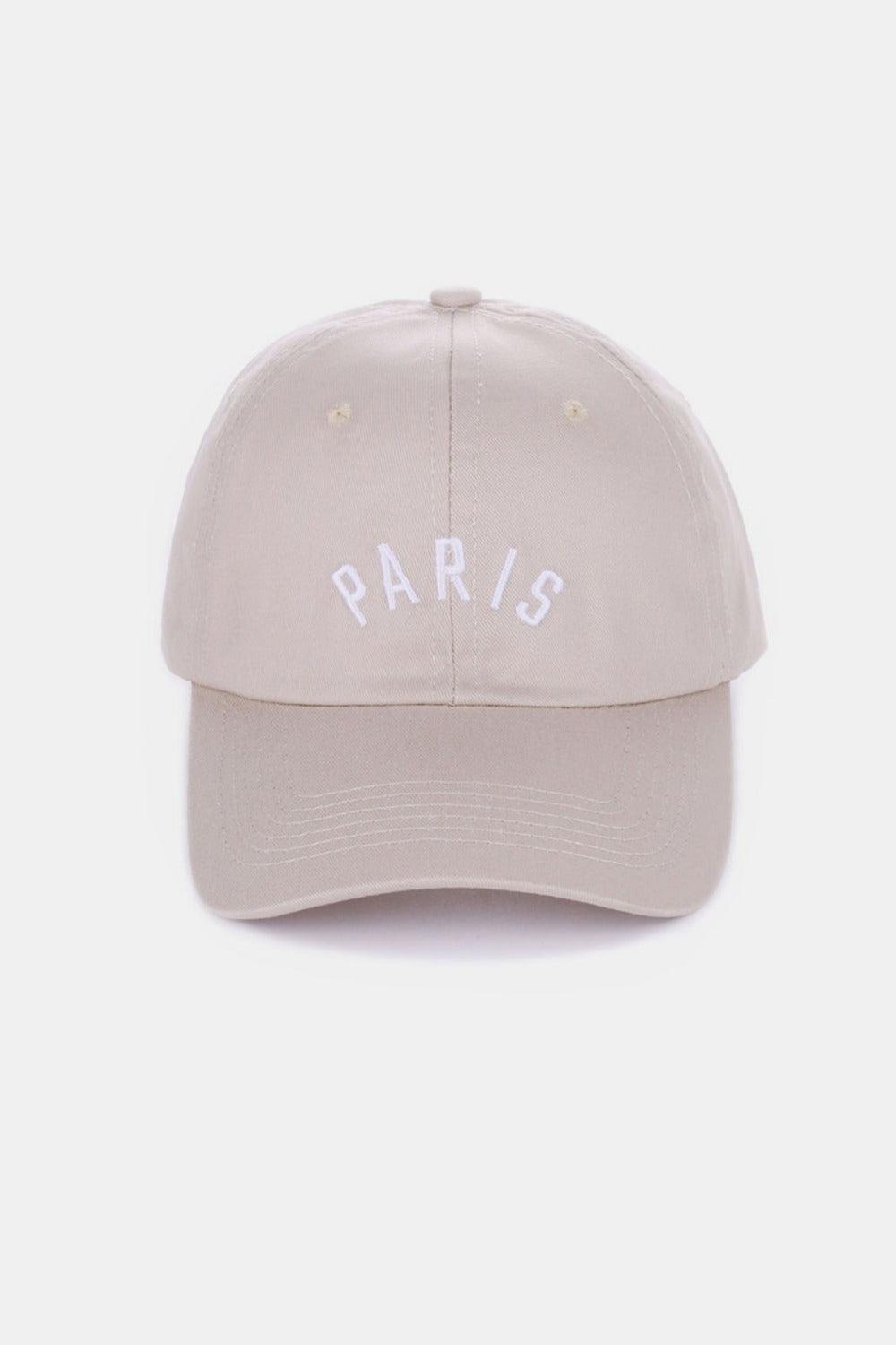 Zenana Embroidered City Baseball Cap Paris Ash Mocha One Size