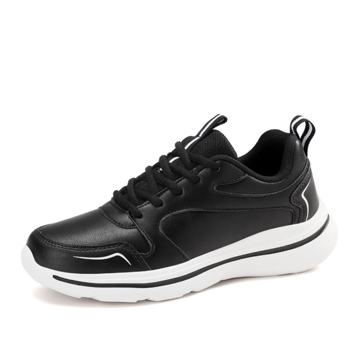 Round Toe Flats Athletic Black