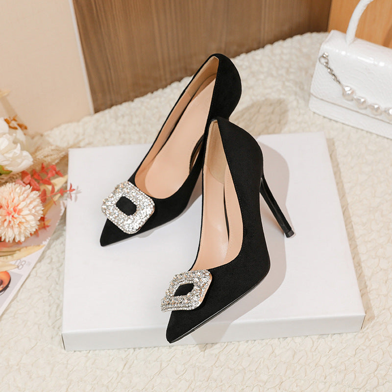 Point Toe Stiletto Pumps Black