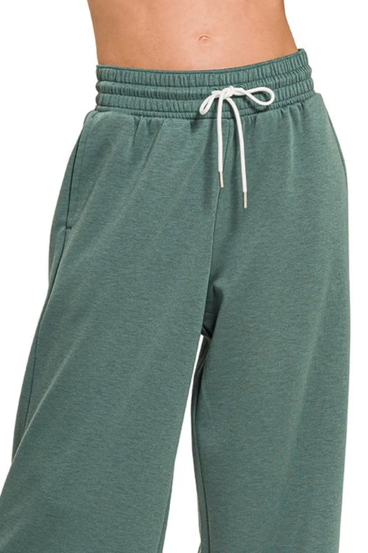 Zenana Scuba Drawstring Pants