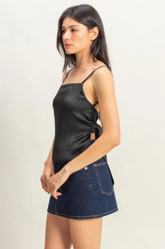 HYFVE Satin Back Tie Detail Cami