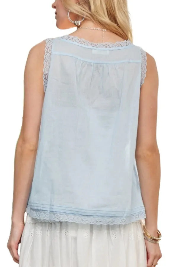 ADORA Lace Detail Contrast Top