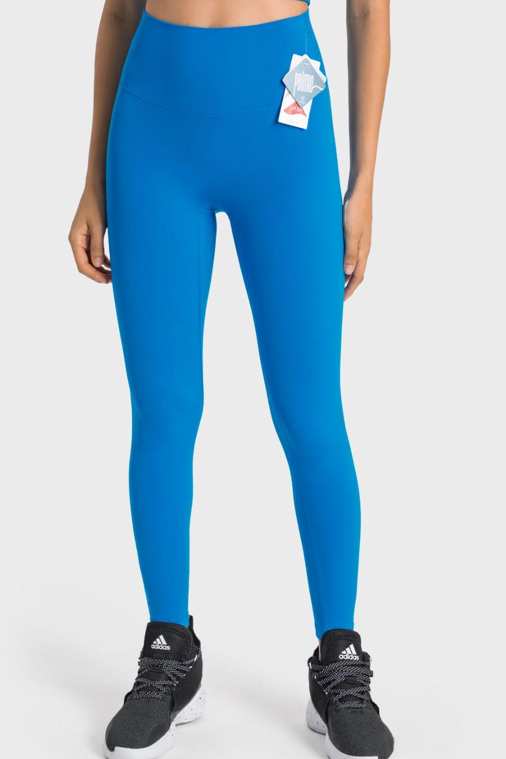 Millennia High-Rise Wide Waistband Yoga Leggings Blue