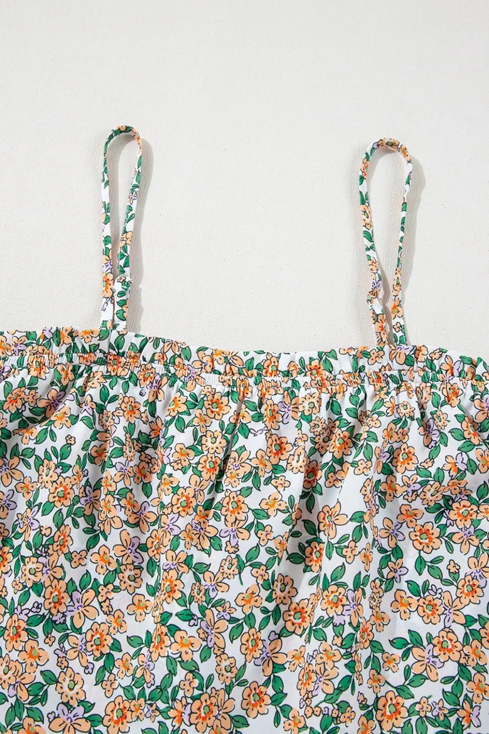 Floral Spaghetti Strap Ruffled Cami