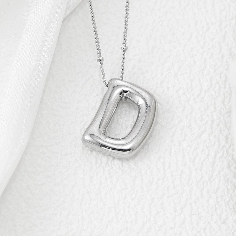 Copper Bubble Letter Pendant Necklace Style D One Size