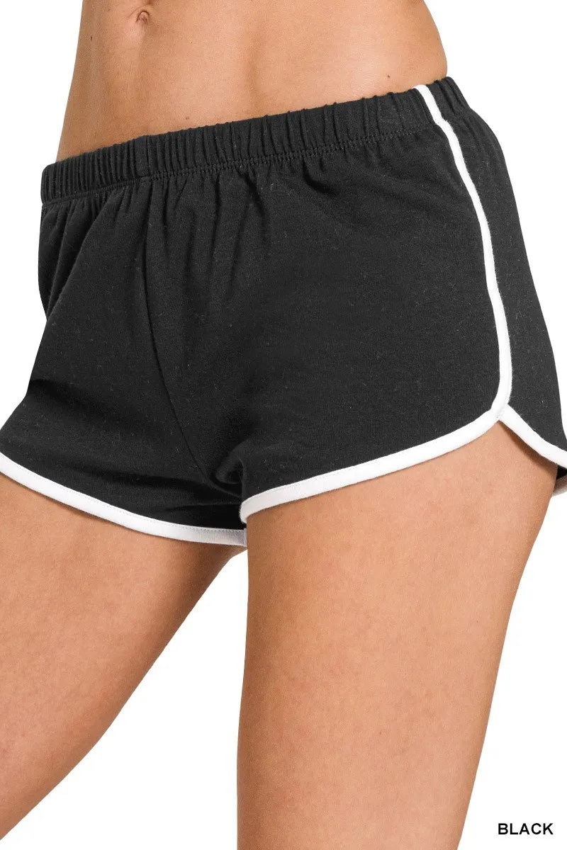 Zenana Elastic Waistband Dolphin Shorts