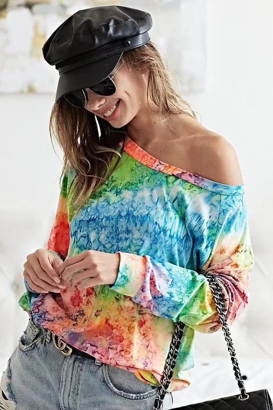 BiBi Tie Dye Soft Knit Jersey T-Shirt