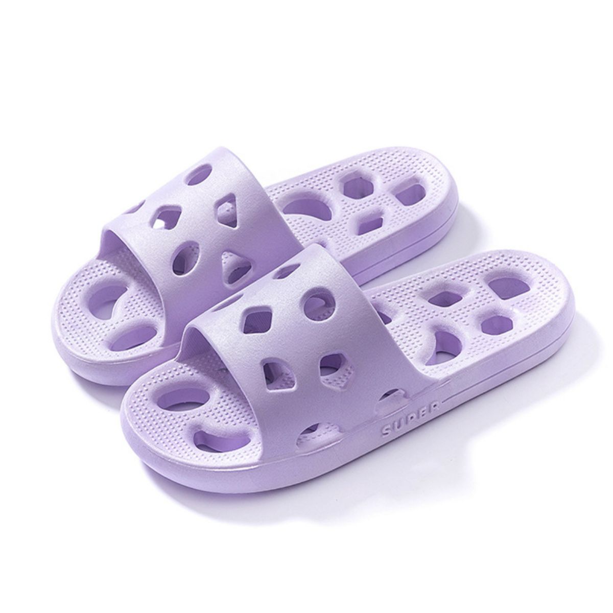 Round Toe Flats Slippers Purple