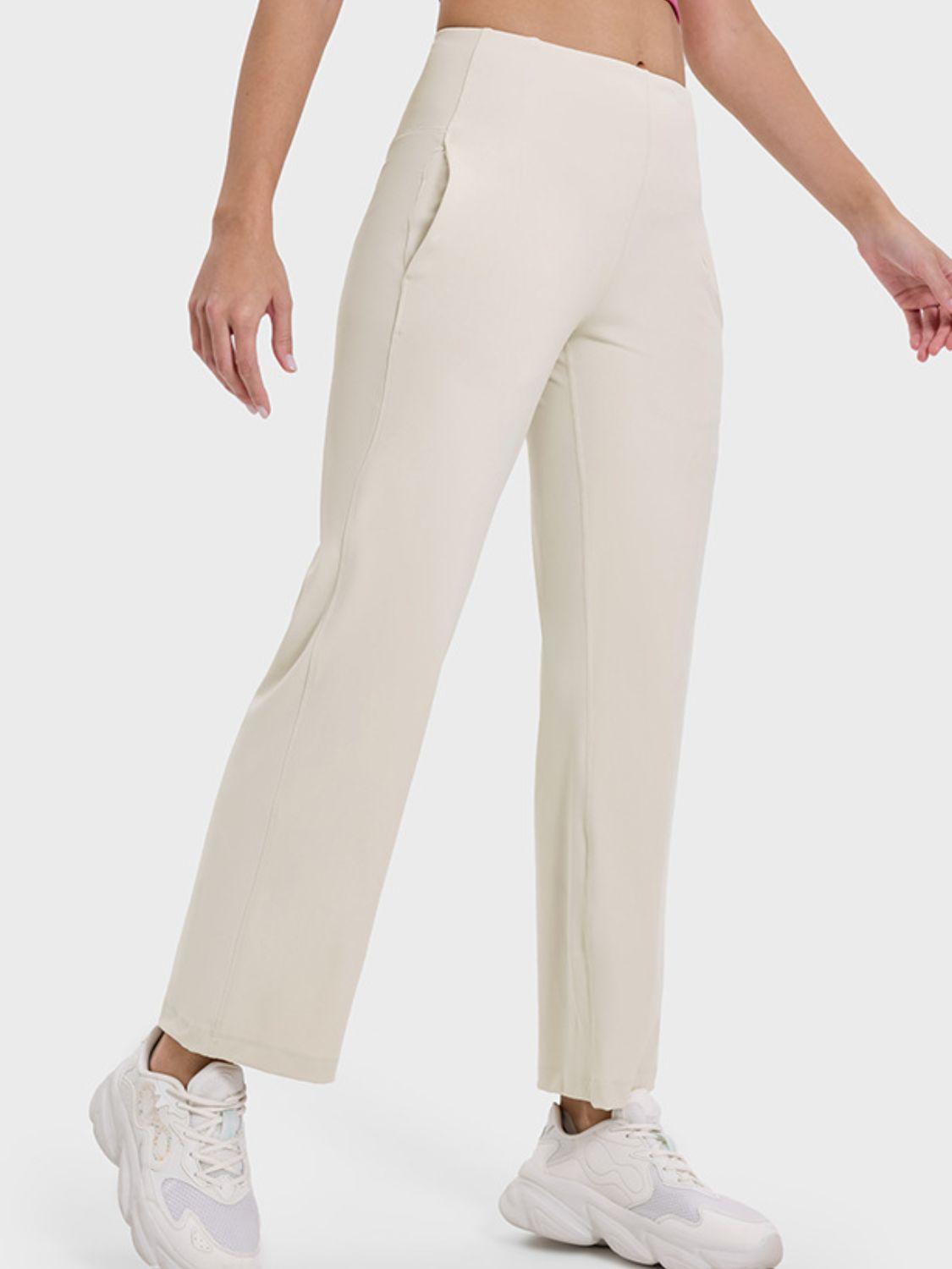 Millennia Pocketed High Waist Active Pants Beige
