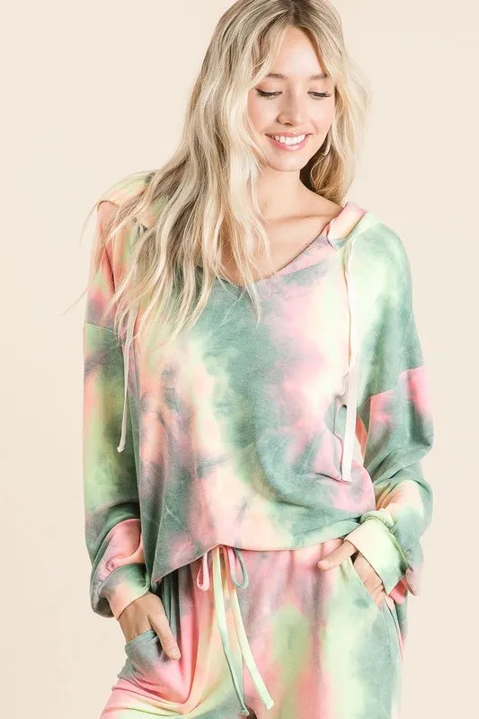 BiBi Tie Dye French Terry Top and Bottom Set