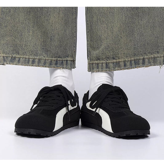 Contrast Lace Up Casual Sneakers