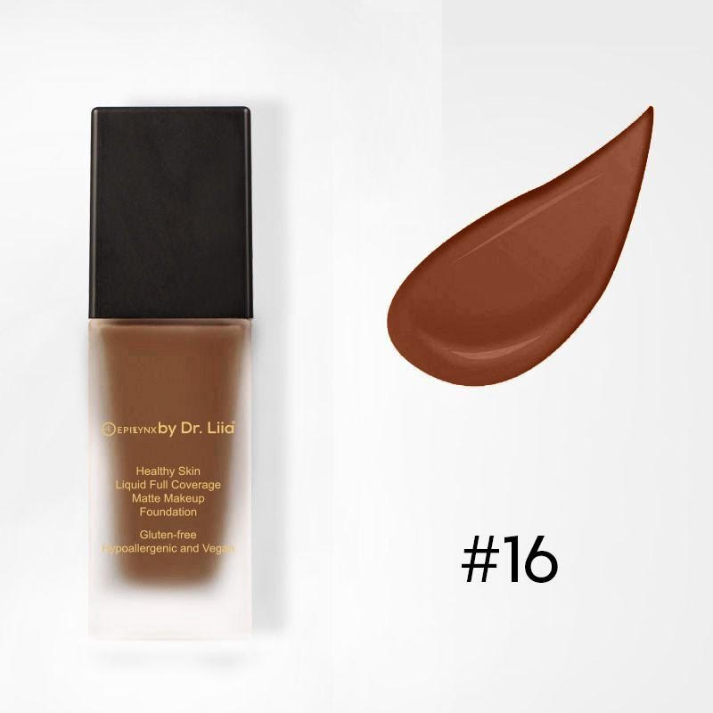Healthy Skin Liquid Full Coverage Matte Makeup Foundation with SPF 30 16: Truffle Darkest