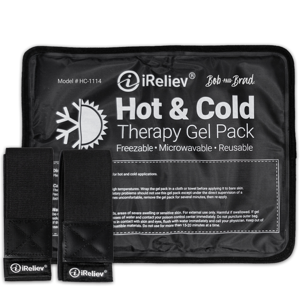 Premium Reusable Hot and Cold Therapy Gel Pack with Securement Straps Large 11" x 14"