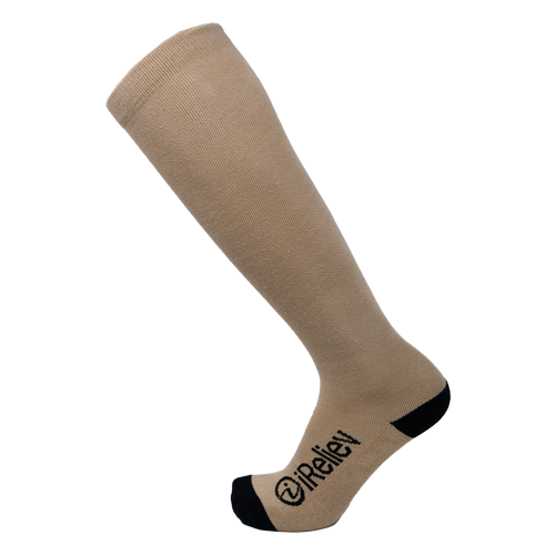 Bamboo Anti-Fatigue Compression Socks Knee-high Beige