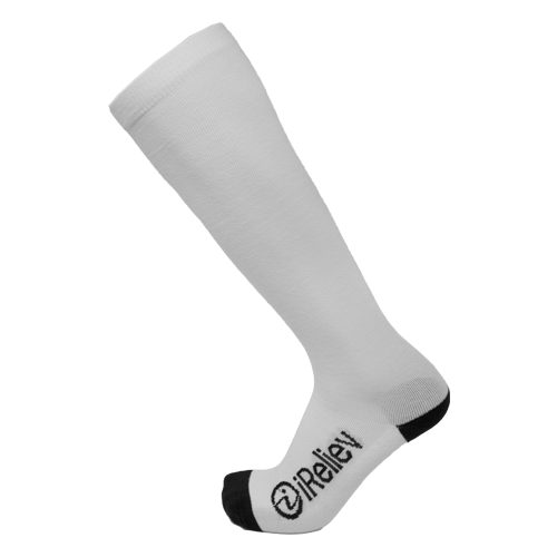 Bamboo Anti-Fatigue Compression Socks Knee-high White