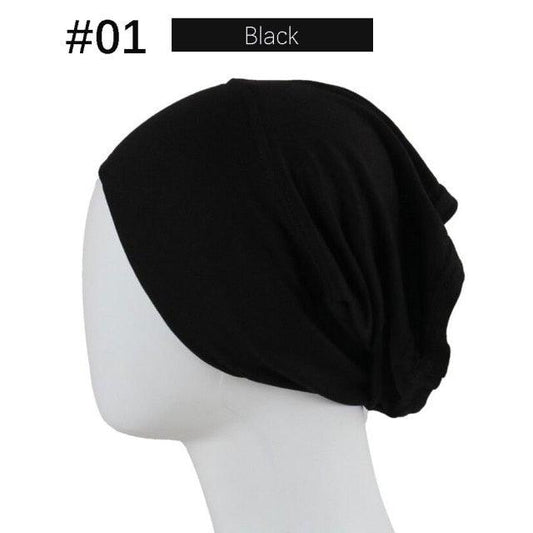 New Winter Autumn Soft Solid Color Inner Hijab Cap Lightweight Muslim Turban Elegant Hijab Caps Hat Islam Under Scarf Undercap Bonnet Color Soft Jersey Stretch Hijab's Tube Cap Hat Hijab Bonnet Muslim Women Scarf Turbans Head For Women