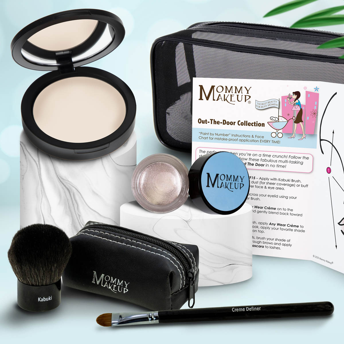 Out The Door Collection | Travel-friendly, Multi-tasking,Talc-free Makeup Set LULLABY (Light) - For porcelain to very fair complexions. Tends to burn easily CRYSTAL - A pale shimmering pewter