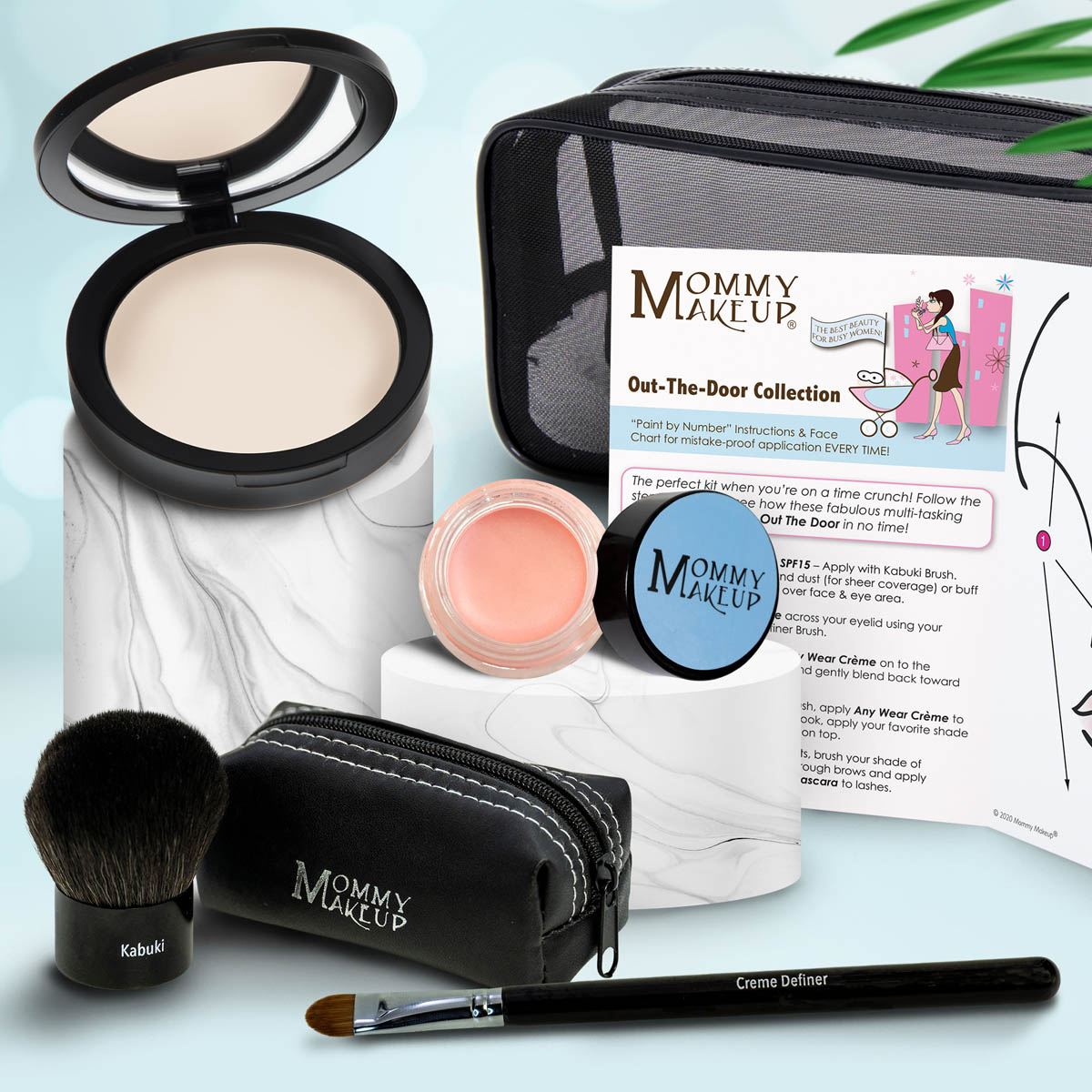 Out The Door Collection | Travel-friendly, Multi-tasking,Talc-free Makeup Set LULLABY (Light) - For porcelain to very fair complexions. Tends to burn easily MISTY MOCHA - A Matte Cool Mocha Beige