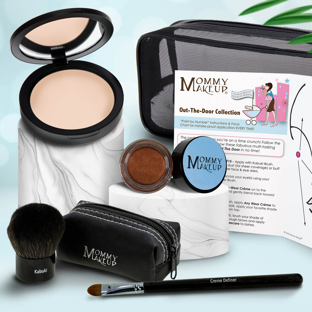 Out The Door Collection | Travel-friendly, Multi-tasking,Talc-free Makeup Set CUDDLE (Light Medium) - For light to medium complexions HOT FUDGE - A milk chocolate brown with copper shimmer