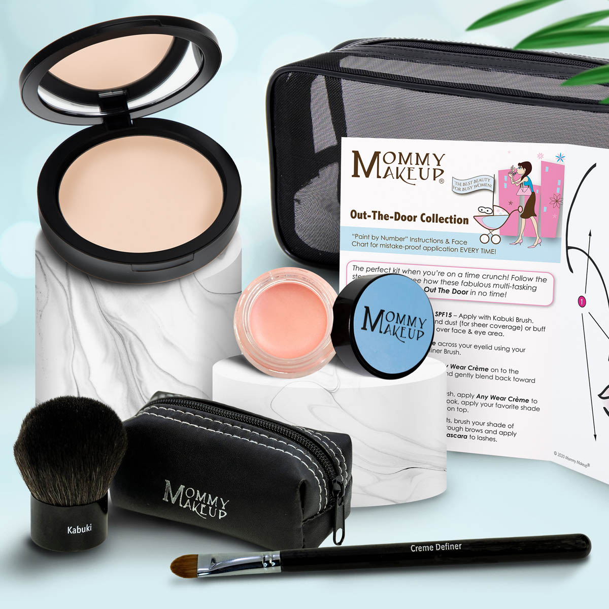 Out The Door Collection | Travel-friendly, Multi-tasking,Talc-free Makeup Set CUDDLE (Light Medium) - For light to medium complexions MISTY MOCHA - A Matte Cool Mocha Beige