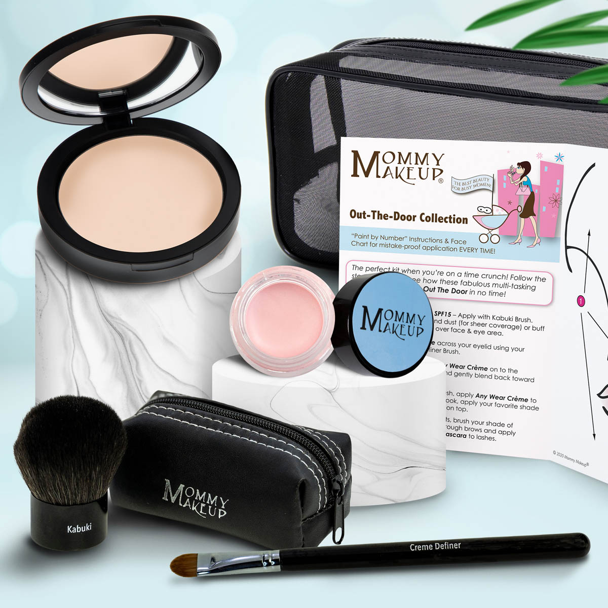 Out The Door Collection | Travel-friendly, Multi-tasking,Talc-free Makeup Set CUDDLE (Light Medium) - For light to medium complexions CAMEO - A light nude pink