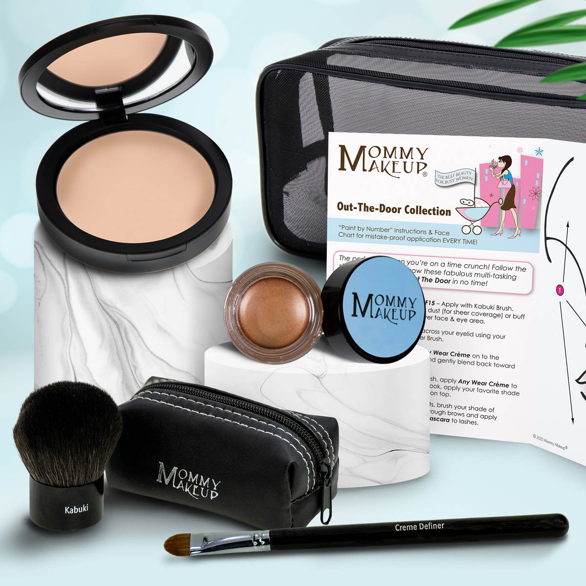 Out The Door Collection | Travel-friendly, Multi-tasking,Talc-free Makeup Set DUE DATE (Medium) - For medium complexions. Tans easily in the sun GOLDEN CARAMEL - A caramel brown with golden shimmer