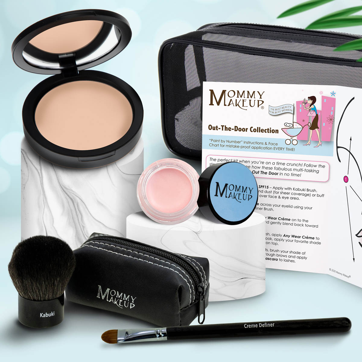 Out The Door Collection | Travel-friendly, Multi-tasking,Talc-free Makeup Set DUE DATE (Medium) - For medium complexions. Tans easily in the sun CAMEO - A light nude pink