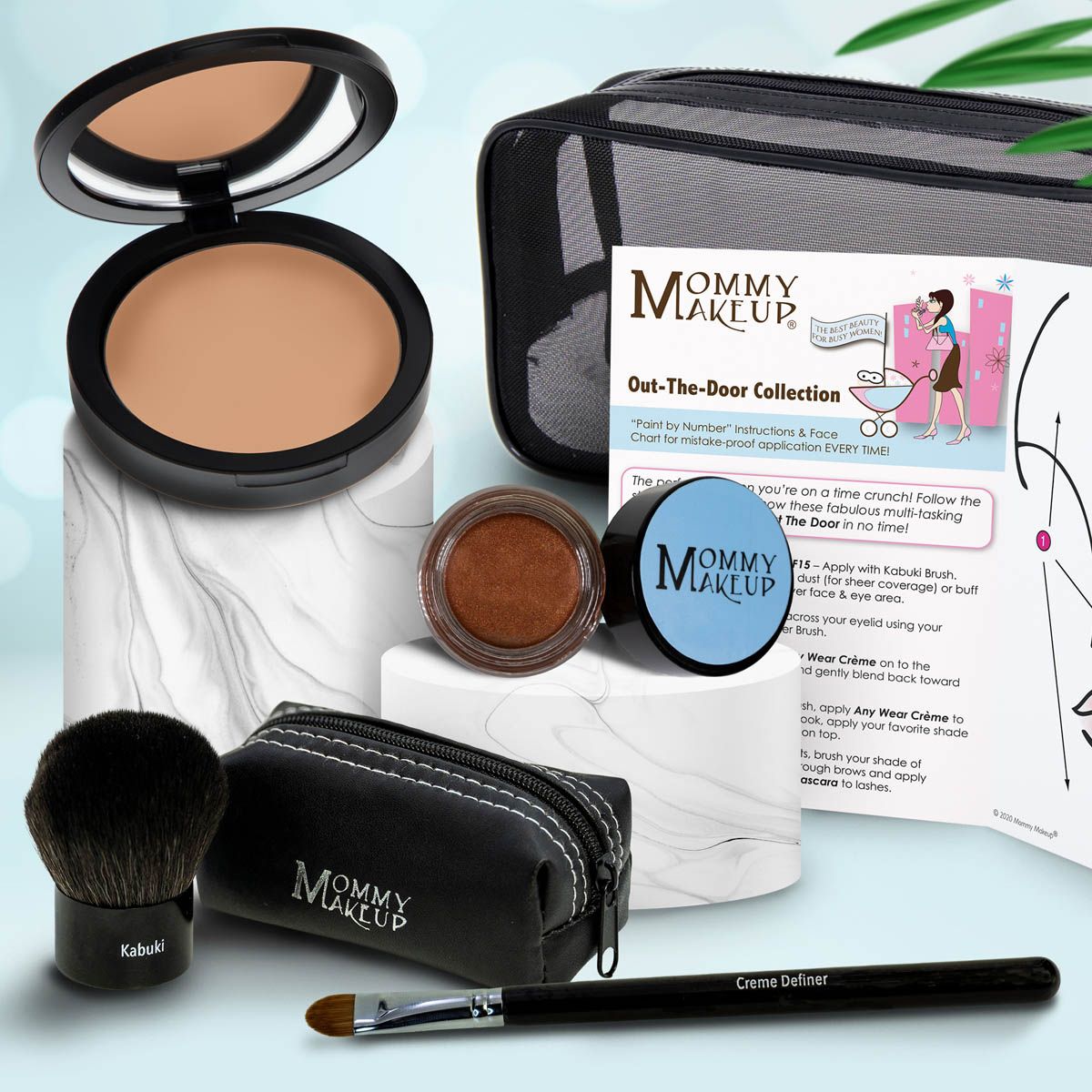 Out The Door Collection | Travel-friendly, Multi-tasking,Talc-free Makeup Set CRAVING (Medium Dark) - For tan to caramel complexions HOT FUDGE - A milk chocolate brown with copper shimmer
