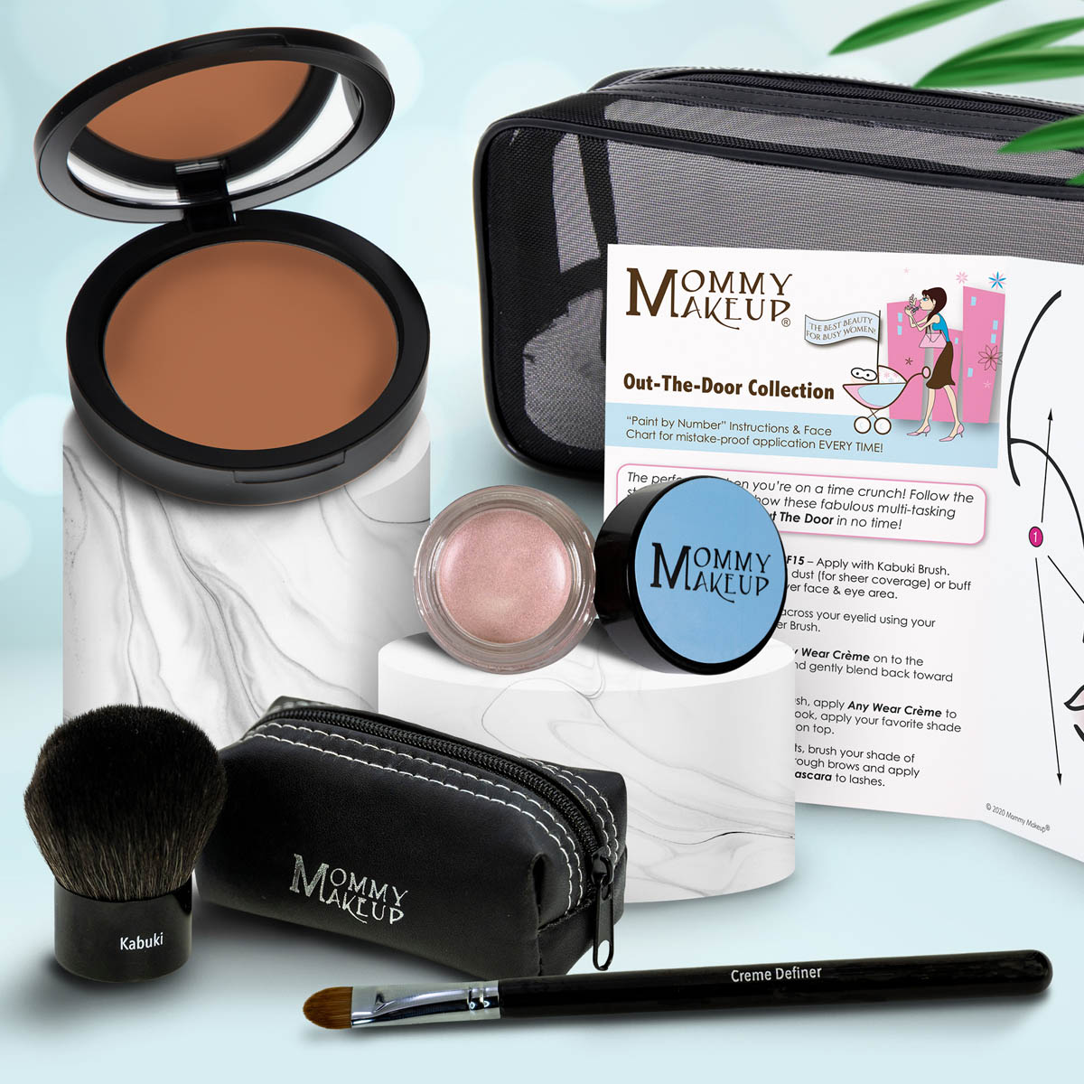Out The Door Collection | Travel-friendly, Multi-tasking,Talc-free Makeup Set PUDDIN' (Dark) - For darker complexions PINK ICING - A Light Opalescent Pink