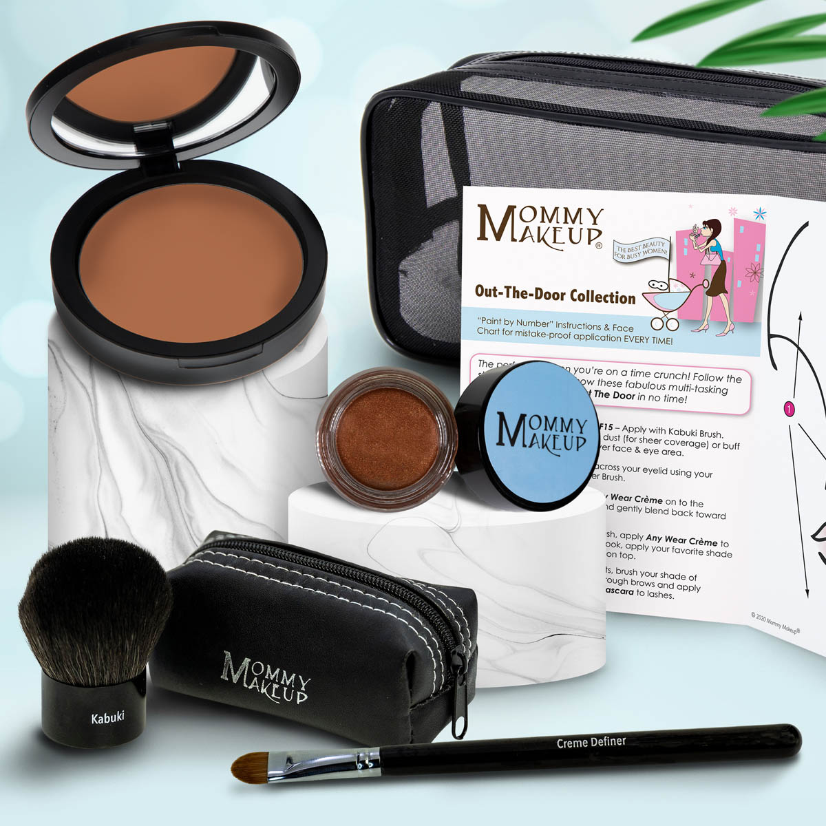 Out The Door Collection | Travel-friendly, Multi-tasking,Talc-free Makeup Set PUDDIN' (Dark) - For darker complexions HOT FUDGE - A milk chocolate brown with copper shimmer