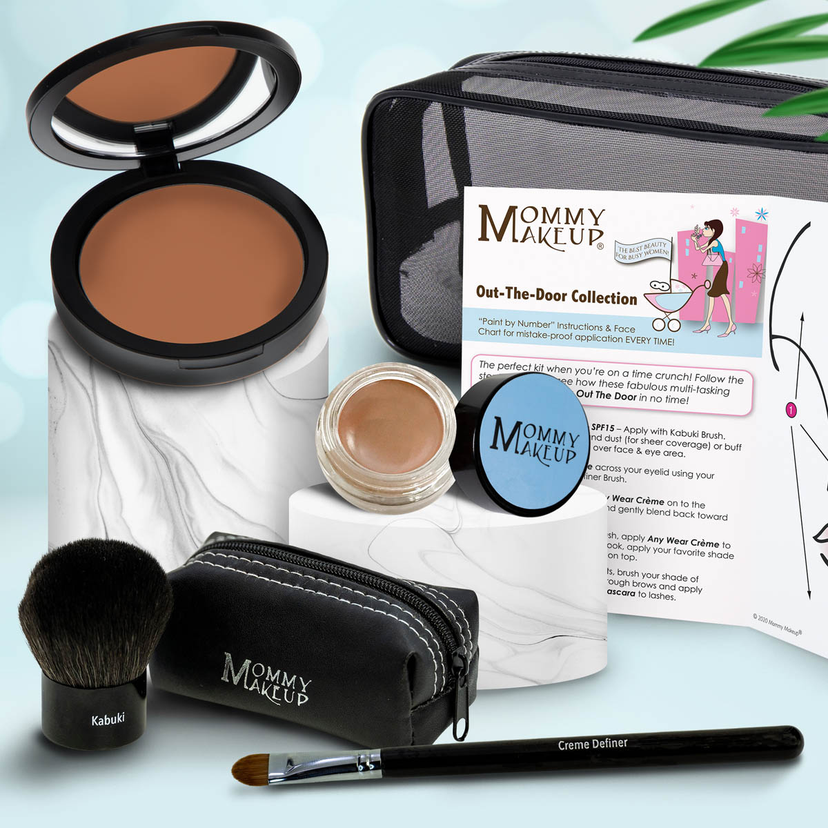 Out The Door Collection | Travel-friendly, Multi-tasking,Talc-free Makeup Set PUDDIN' (Dark) - For darker complexions CHAMPAGNE ON ICE - A shimmering champagne