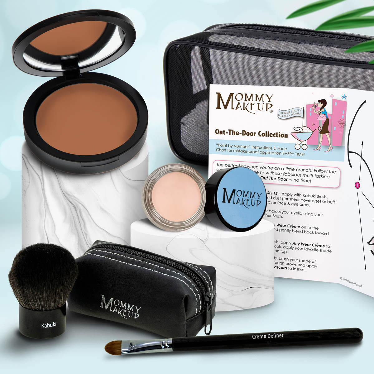 Out The Door Collection | Travel-friendly, Multi-tasking,Talc-free Makeup Set PUDDIN' (Dark) - For darker complexions BRIGHTEN UP - A Warm Matte Cream