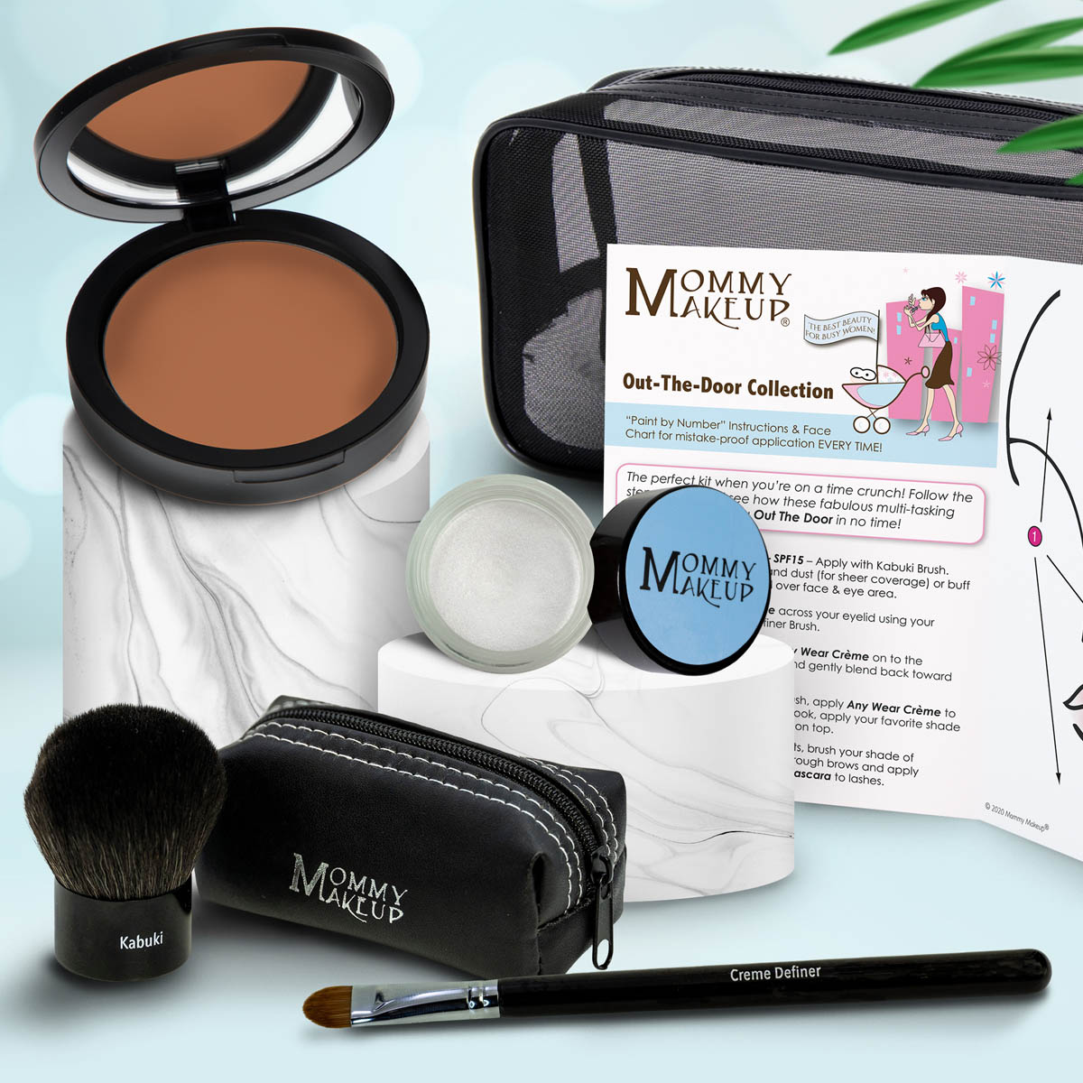 Out The Door Collection | Travel-friendly, Multi-tasking,Talc-free Makeup Set PUDDIN' (Dark) - For darker complexions SNOWFLAKE - A shimmering white