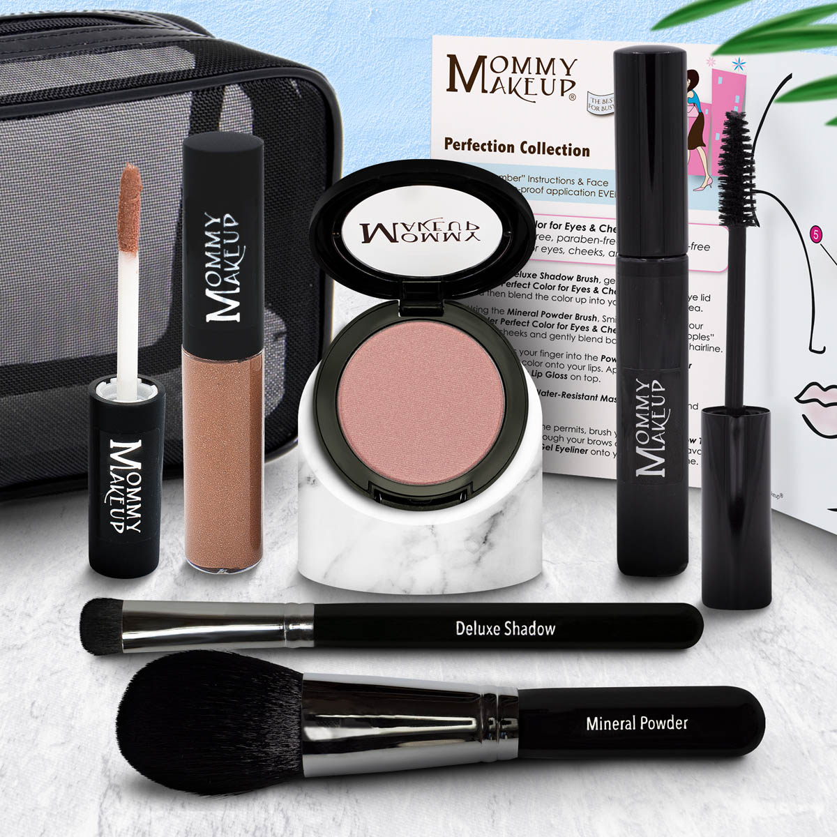 The Perfection Collection | Customizable, Talc-free, Silicone-free Makeup Set - Select Your Own Shades Sugar Cookie - a creamy vanilla with a pink and golden gleam Coco - a sheer cool cocoa with pearl