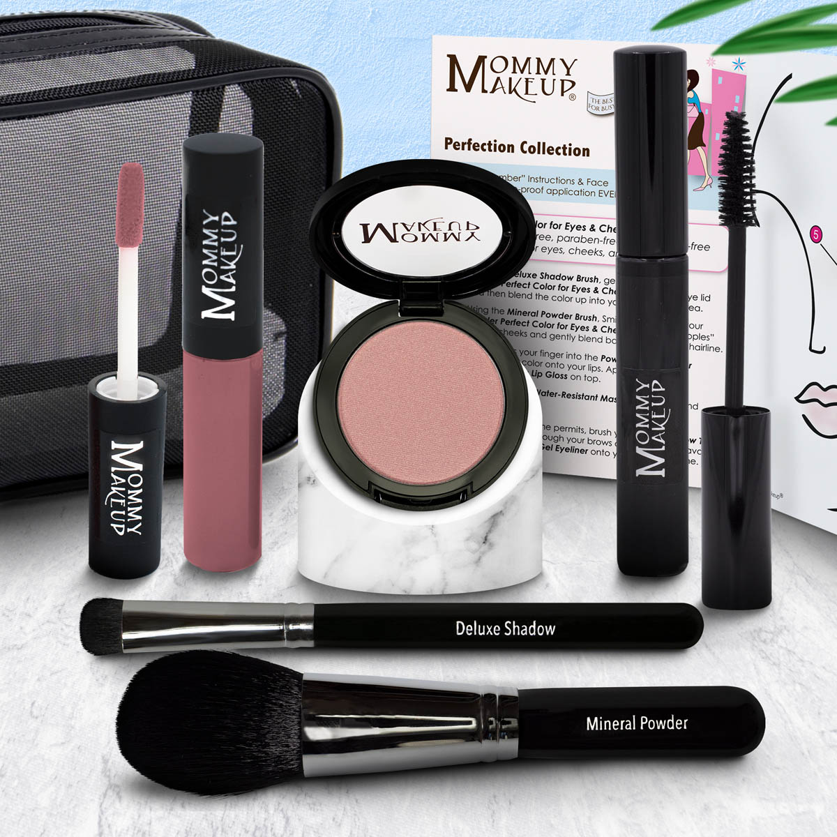 The Perfection Collection | Customizable, Talc-free, Silicone-free Makeup Set - Select Your Own Shades Sugar Cookie - a creamy vanilla with a pink and golden gleam Berry Chic - A berry mauve