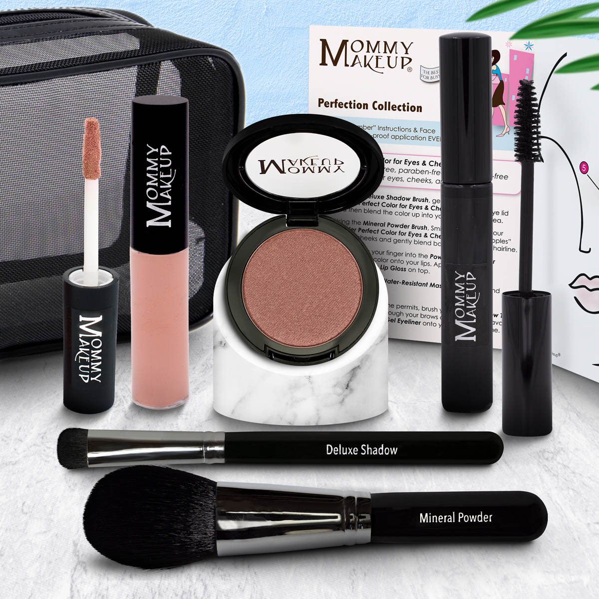 The Perfection Collection | Customizable, Talc-free, Silicone-free Makeup Set - Select Your Own Shades Pink Mocha - a neutral muddy pink with a golden gleam Pinkly Nude - A nude pink beige