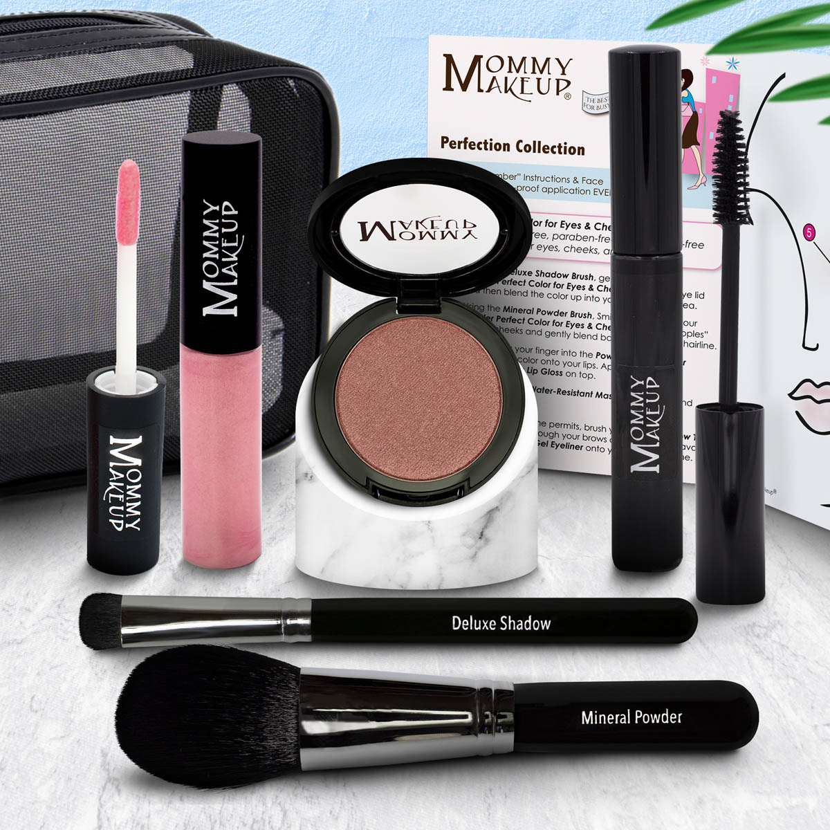 The Perfection Collection | Customizable, Talc-free, Silicone-free Makeup Set - Select Your Own Shades Pink Mocha - a neutral muddy pink with a golden gleam Pinkalicious - A shimmering jewel pink
