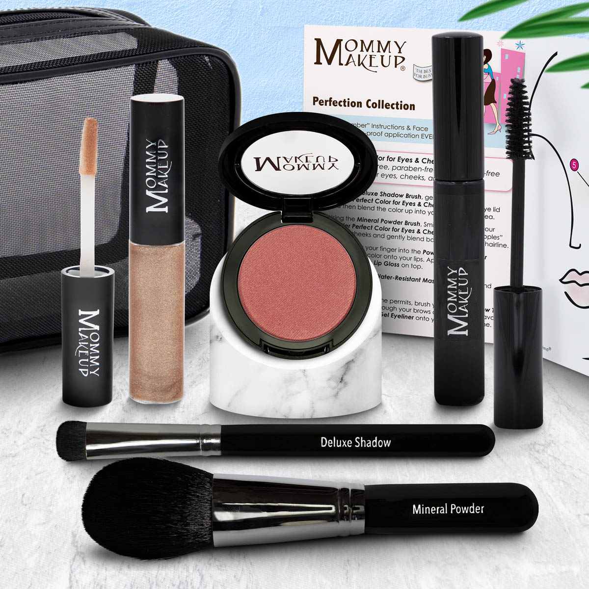 The Perfection Collection | Customizable, Talc-free, Silicone-free Makeup Set - Select Your Own Shades Peach Tartlet - a rosy peach with a golden gleam Golden Girl - A shimmering brown sugar with golden glimmer