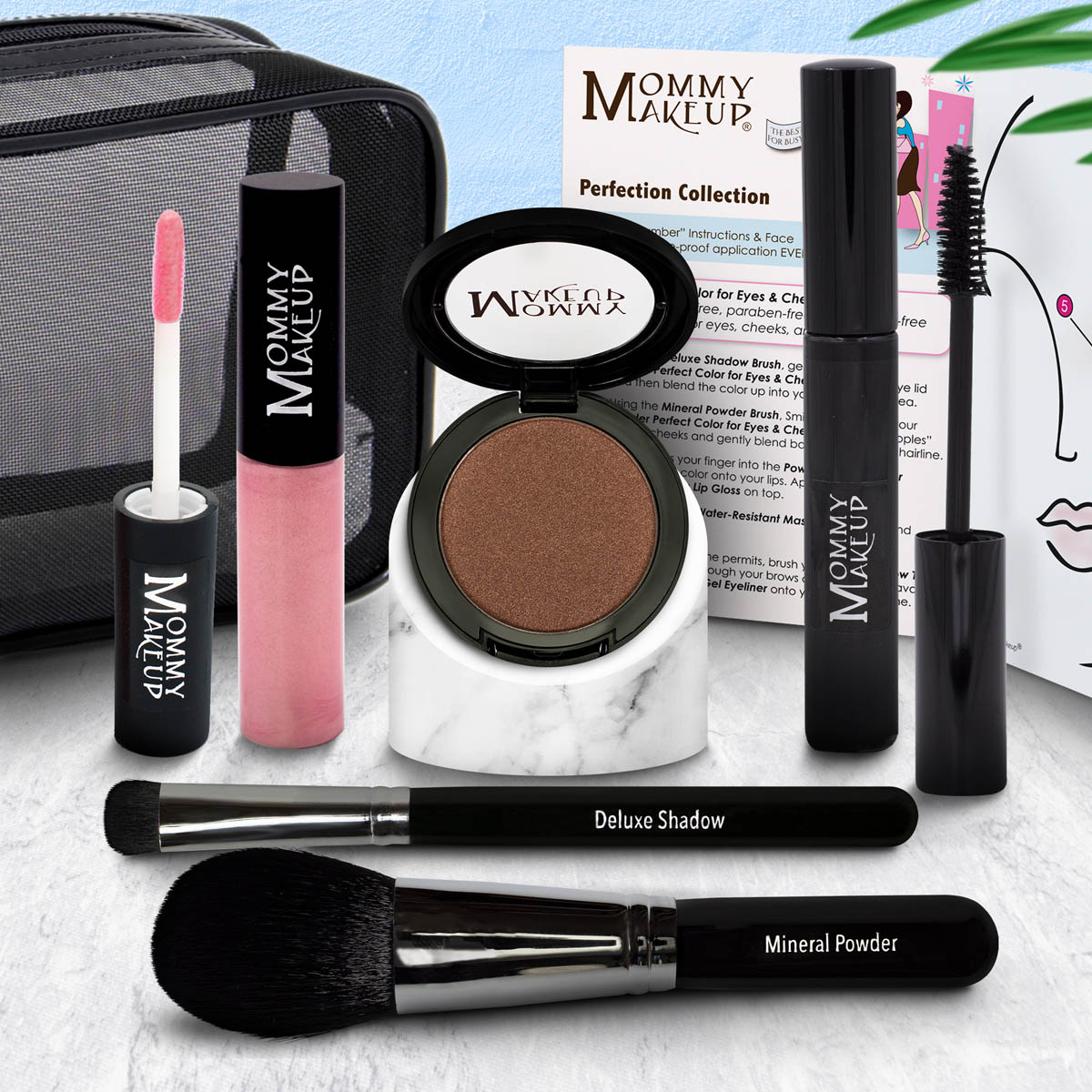 The Perfection Collection | Customizable, Talc-free, Silicone-free Makeup Set - Select Your Own Shades Hot Crossed Bronze - a neutral bronze with sheen Pinkalicious - A shimmering jewel pink
