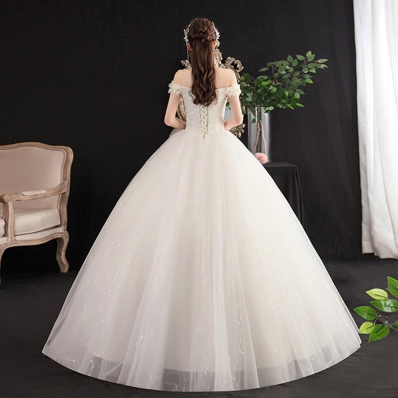 Sexy New Champagne Boat Neck Off The Shoulder Wedding Dress