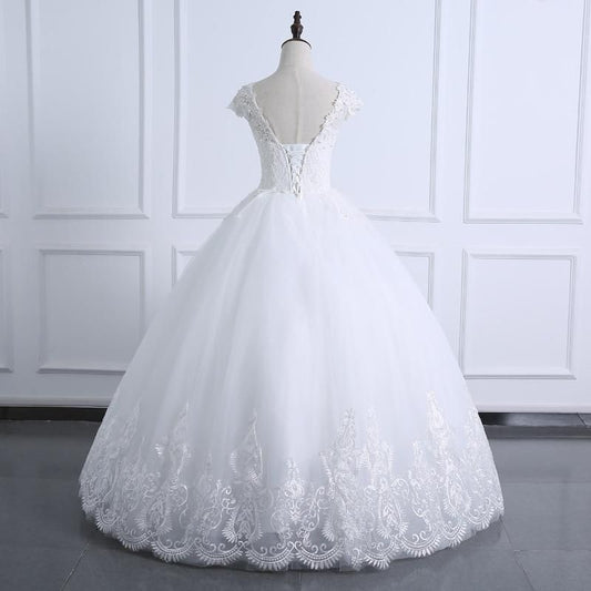 Sexy Lace Wedding Dress New Style Applique Beading Ball Gown