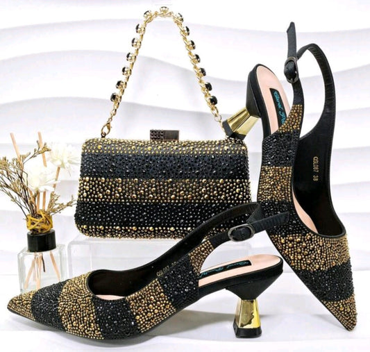 New Latest Italian Design Shoes With Matching Set- ED102