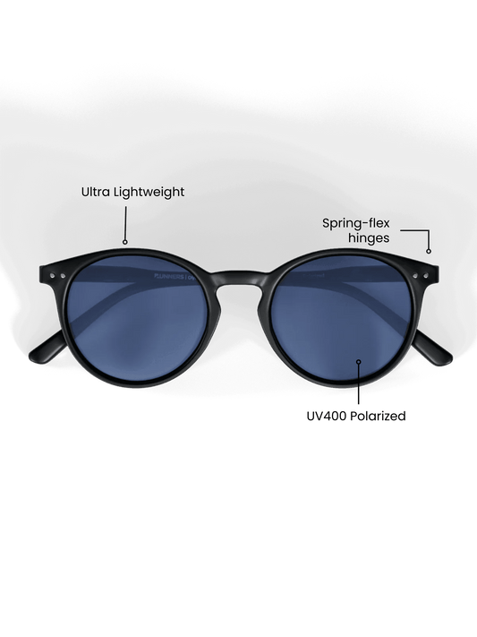 Black Round Polarized Sunglasses - UV400 for Men & Women