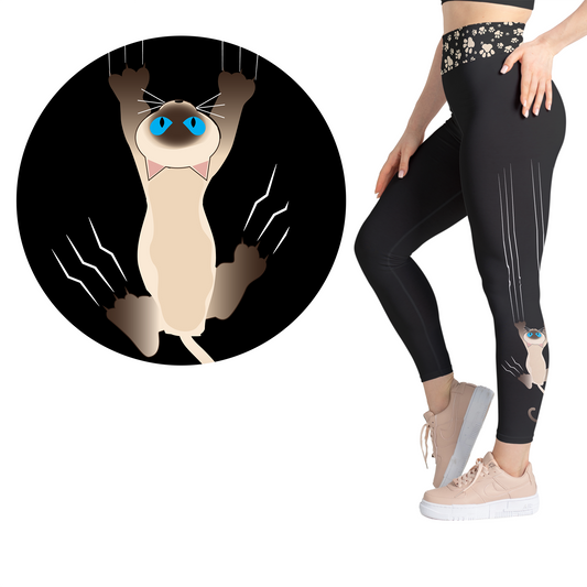 Siamese Surprise Scratch Kitty - Full Length or Capri Pockets - Pre-Order