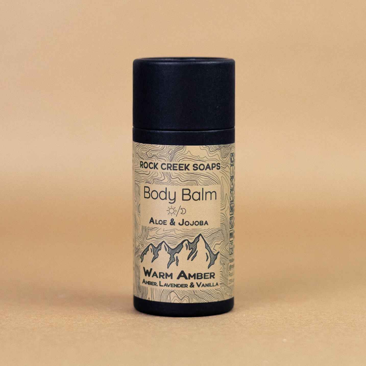 WARM AMBER BODY BALM | Solid Lotion Bar - Black Amber & Vanilla with French Lavender