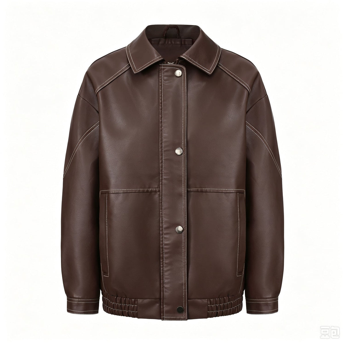 Women's  Jacket with Zipper Faux Leather