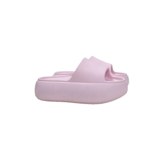 Open Toe Platform Slippers Blush Pink