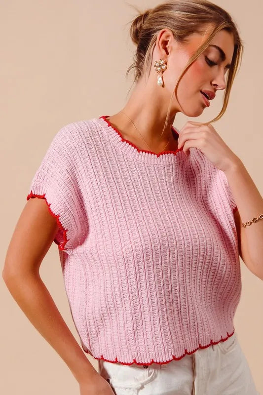 SO ME Textured Light Weight Sweater Dolman Top
