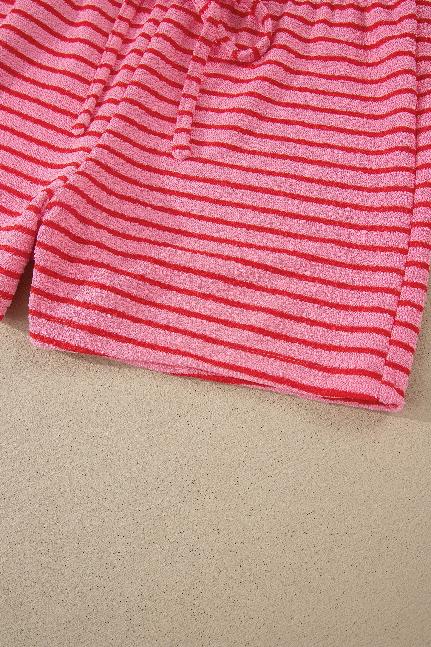 Stripe Side Split Tee & Drawstring Shorts Set