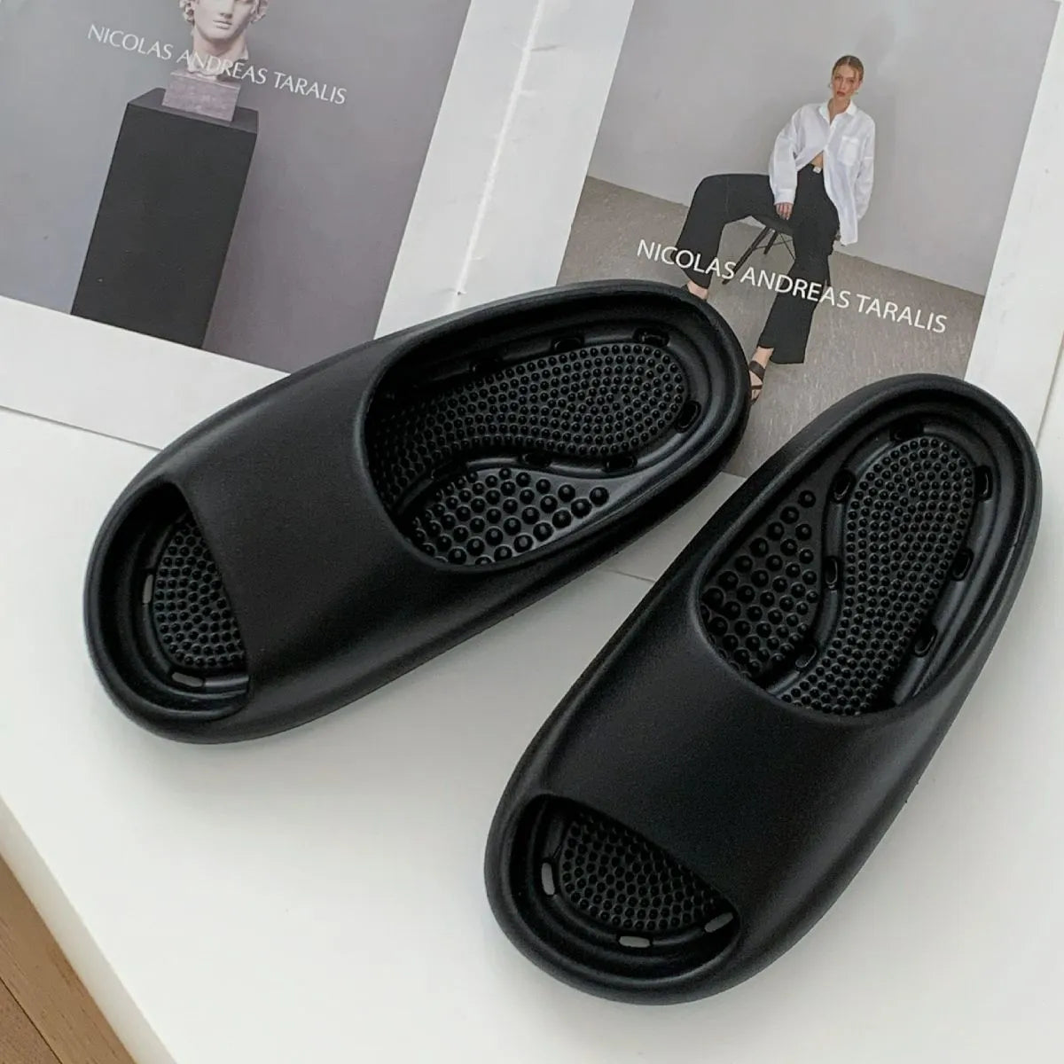 Open Toe Platform Slippers